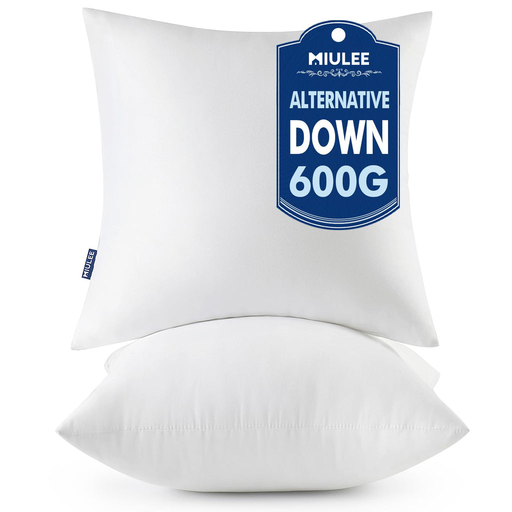 MIULEE 20x20 Throw Pillows Inserts 2 Pack, Decorative Pillows for Couch Bed