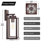 BesLowe Outdoor Wall Light Fixtures, Exterior Waterproof Wall Lanterns, Brown Porch Sconces Lighting with E26 Sockets, Modern Outside Lights for House Patio Front Door Entryway, 2-Pack