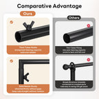 XLHOMO Over The Table Rod Stand with Clamps, Adjustable 32''-79'' Tall 32"-131" Length, Black Table Arch Stand Metal Balloon Frame Hanging Rod for Weddings Birthdays Party Garden Arbors Decoration