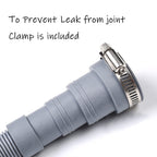 HLMOptimo 10 Feet Universal Washing Machine Drain Hose Flexible Dishwasher Drain Hose Extension Kits Corrugated Washer Hose w/ 1 Adapter 4 Clamps 1 U-Bend Holder