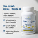 Nordic Naturals ProOmega-D, Lemon Flavor - 120 Soft Gels - 1280 mg Omega-3 + 1000 IU D3 - High-Potency Fish Oil - EPA & DHA - Brain, Eye, Heart, & Immune Health - Non-GMO - 60 Servings