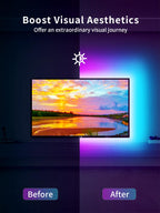 KANTUTOE LED Lights for TV, 23ft Backlights for 75-100in TV, RGB Backlight with Music Sync Bluetooth APP and Remote Control, USB Powered LED Strip for Bedroom Home Decor