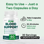 (3 Pack) Healthy Flow Blood Support - HealthyFlow Support Supplement Capsules Daily Premium Advanced Formula Pills - Maximum Strength, Vitamins for Overall Health & Wellness, 180 Capsules for 3 Months