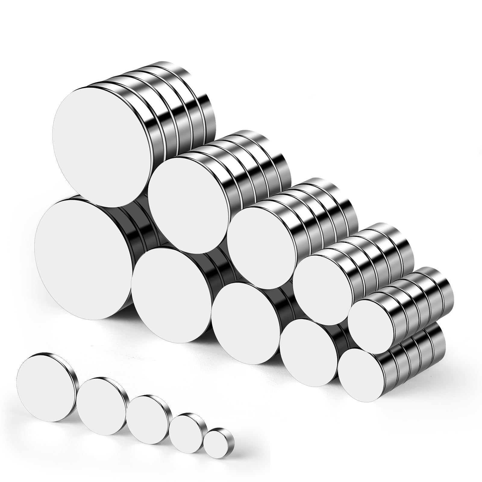 VSKIZ 50Pcs Small Magnets, 5 Different Size Rare Earth Magnet