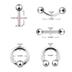 BodyJ4You 120PC Body Piercing Random Jewelry Kit - CBR BCR Rings Barbells Studs Screws Curved Bars - Belly Button Cartilage Tragus Nose Septum Tongue - 14G 16G 18G Steel Bulk Mix