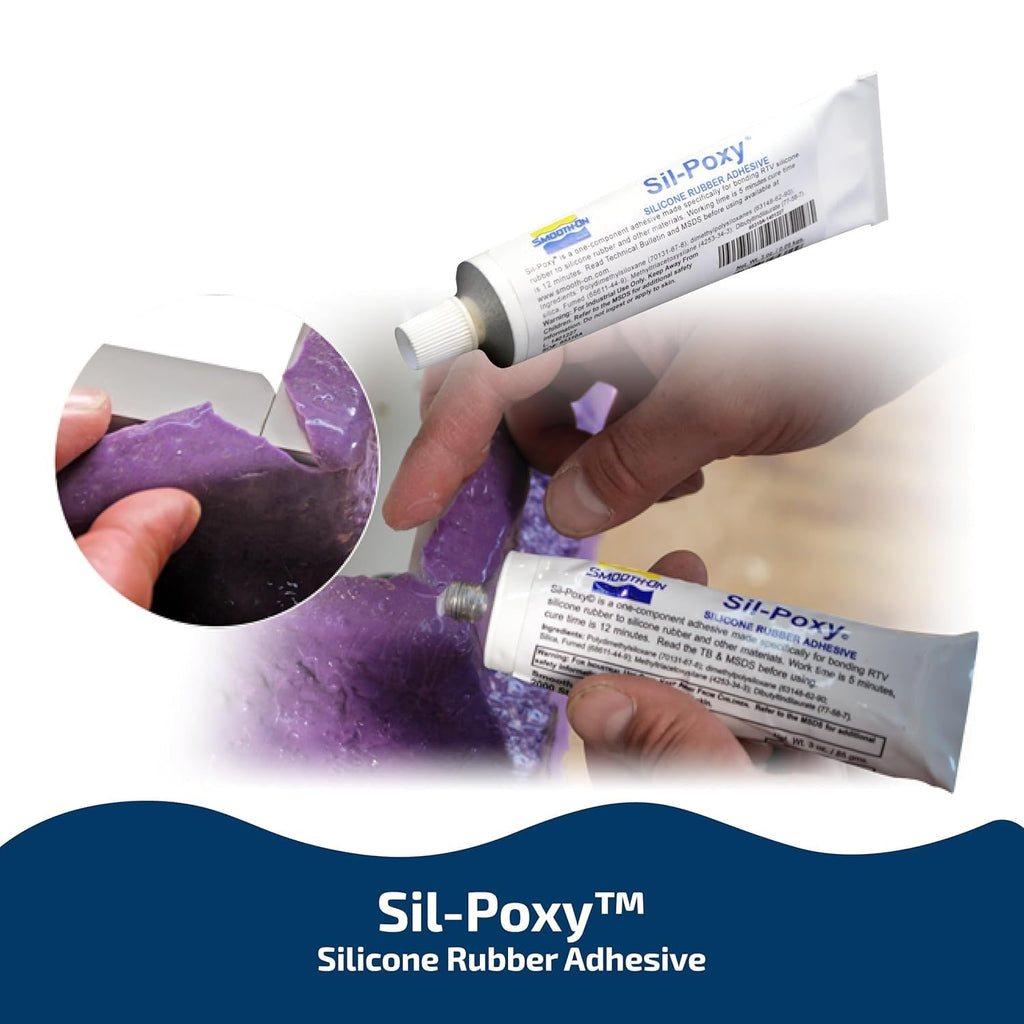 Smooth-On SIL-Poxy™ Rubber Silicone Adhesive, 0.5 oz Tube – Flexible RTV Silicone Glue for Silicone Rubber Repair & Bonding, Strong Waterproof Sealant (Packaging May Vary)