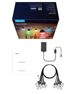 Govee Smart Outdoor String Lights H7015, 48ft RGBIC Outdoor Lights with 15 Dimmable LED Bulbs, IP65 Waterproof, Color Changing Warm White Lights with 47 Scene Modes for Patio, Backyard, App Control