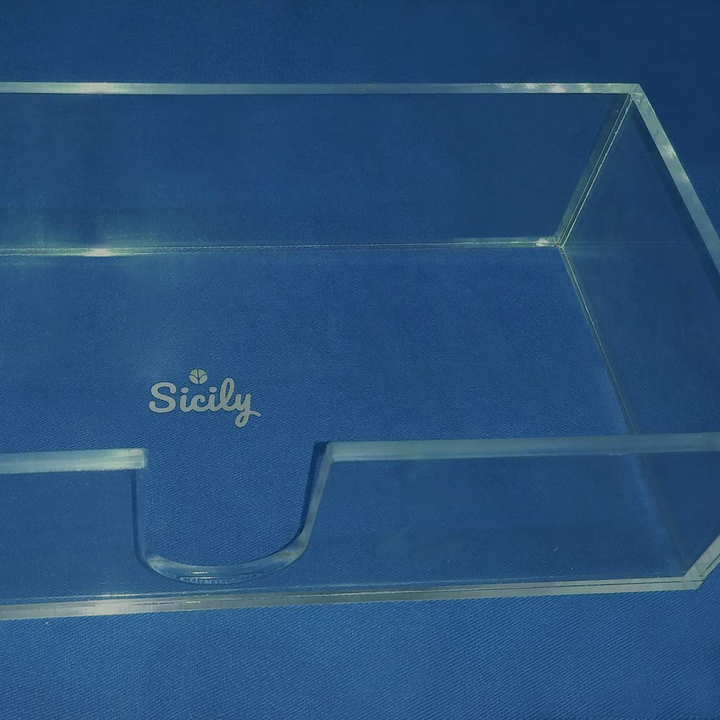 Sicily Acrylic Napkin Holder (5mm) Multifold Paper Towel Dispenser (9.87”W x 4.75”D x 2.75”H) Hand Towel Holder for Bathroom and Kitchen Countertop