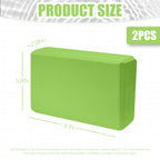 2 Pcs Yoga Blocks, 9"x6"x3" Foam Blocks Yoga Props for Pilates Stretching and Meditation Exercise Blocks Lightweight Yoga Essentials (Avocado green, normal)