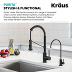 KRAUS Purita 100% Lead-Free Kitchen Water Filter Faucet in Matte Black, FF-100MB