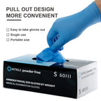 FINITEX Blue Disposable Nitrile Exam Gloves - 200 PCS/BOX 3.5mil Rubber Powder-Free Latex-Free Medical Examination Home Cleaning Food Gloves, LARGE