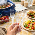 Party Dimensions 3000 Count Plastic Cutlery Combo Case, Disposable Clear Plastic Silverware Utensils Set, 1000 Forks, 1000 Spoons, 1000 Knives