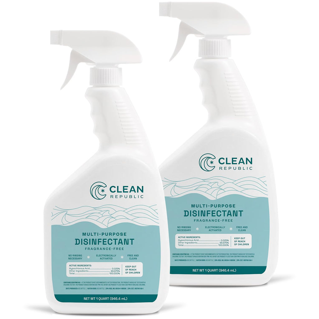 Clean Republic Multi-Purpose Disinfectant, Cleaning Spray, 32 Fluid Ounce Bottle, 2-Pack