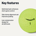 Amazon Basics Core Soft Golf Balls, Low Compression, Side Stamp Alignment, 24-Pack, Yellow