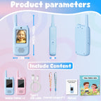 Video Walkie Talkies for Kids, Handheld 2 Pack Rechargeable Video Walkies Talkies, Indoor Outdoor Toys Christmas Birthday Gifts for Age 3-12 Year Old Girls Boys (Blue & Pink)