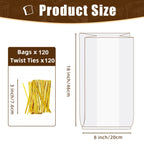 Homrelaxy 120 Pcs Plastic Bread Bags for Homemade Bread and 120 Ties