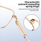 Dollger Square Blue Light Blocking Glasses for Women Trendy Oversized Computer Gaming Eyeglasses Cat Eye Metal Frame bluelight glasses Gold