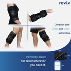 REVIX Ice Packs for Knee Relaxation, Reusable Gel Ice Wraps with Cold Compression for Meniscus Tear and ACL, Plush Cover and Long-Lasting Cold, A Set of Two, Black