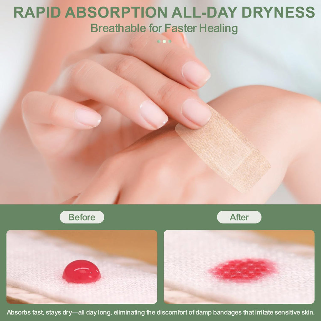 Hysimedy Silicone Bandages for Sensitive Fragile Skin 2"x4" 20 Count Flexible Fabric Latex Free Hypoallergenic Breathable Large Bandages for Wounds Easy Painless Removal for Geriatric and Children