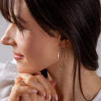 Geometric Marquise Threader Hoops - 18K Gold Plated Hoop Earrings for Women