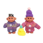 2 Pack Cute Troll Dolls Lighter Case Silicone Funny Mini Dolls Lighter Sleeve with Sweater &Hat for 3.2in Regular Lighter (Lighter not Included) (Purple & Pink)