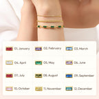 GexTyde Gold Birthstone Bracelet for Women, 18K Gold Plated Layered Jewelry Bracelet Set, Womens Dainty Stackable Bracelets Link Paperclip Chain Valentines Day Gift for Wife Her