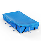 Reinmoson Rectangle Pool Covers for Above Ground Pools Fits 12’ x 7’ to 15’ x 8’ Pools, Rectangular Inflatable Pool Cover with Elastic Edge & Integrated Drawstring for Bestway/Intex/Coleman Pool