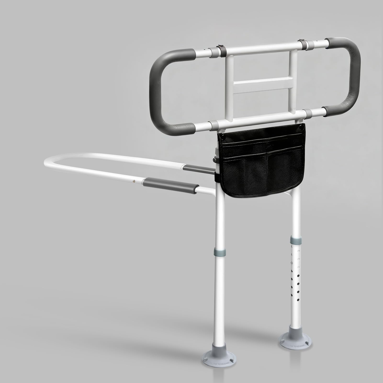 YEEGO DIRECT Bed Rails for Elderly Adults Safety, Adjustable Heights Bed Assist Rails for Seniors with Motion Light, Storage Pocket,Handle Handrails & Support Legs,Up to 400 Lbs Fit All Bed (Gray)