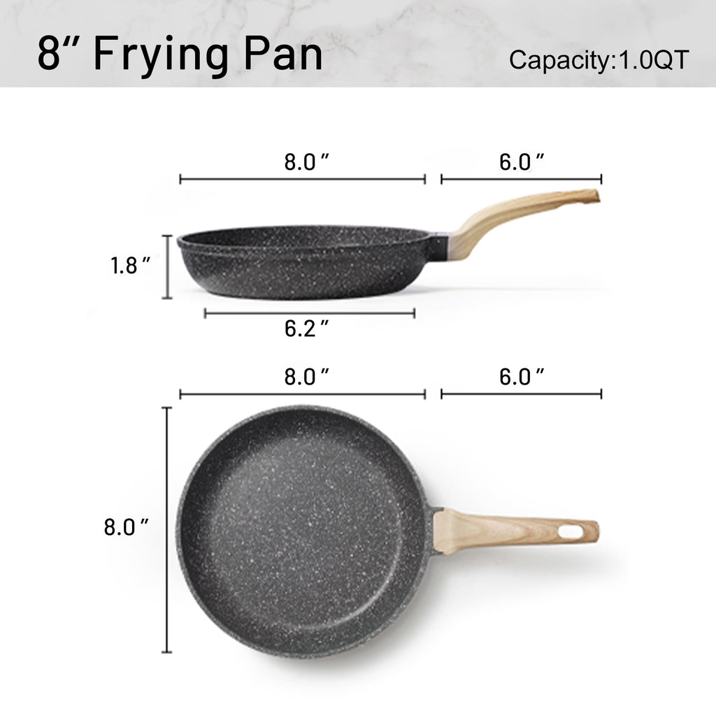 CAROTE Nonstick Frying Pan, 8 Inch Classic Granite Skillet
