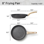 CAROTE Nonstick Frying Pan, 8 Inch Classic Granite Skillet