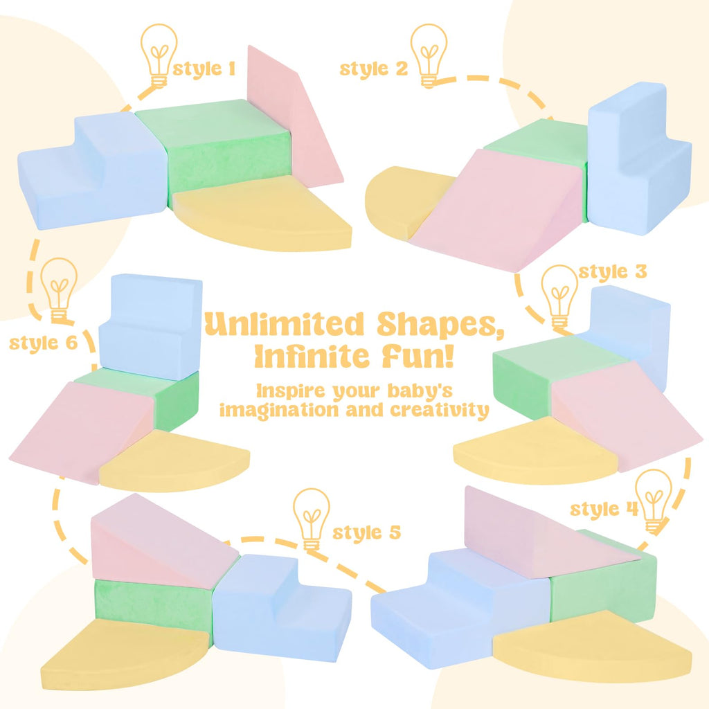 Climbing Toys for 1 Year Old,4-Piece Foam Baby Climbing Blocks for Toddlers