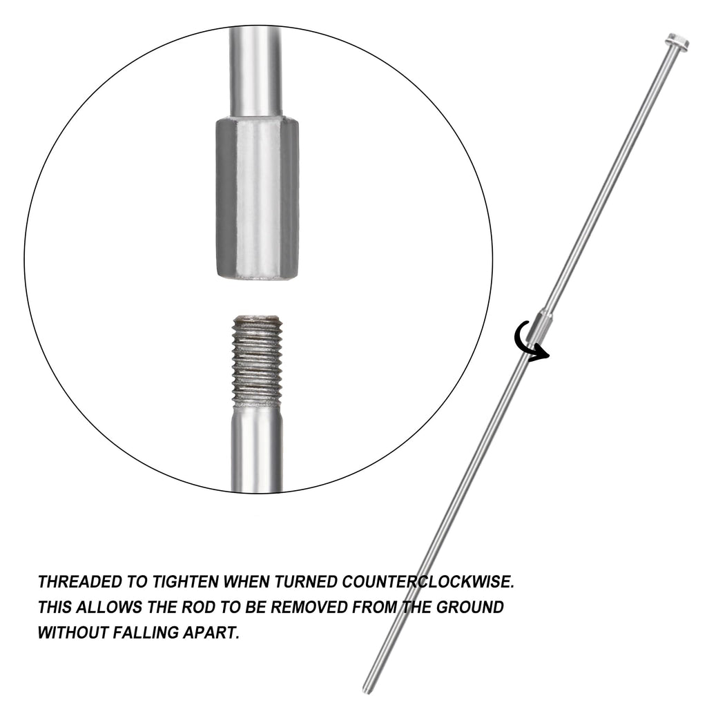 6 Pack Ground Earth Anchors with Drive Steel Stool, 30" Long x 1/8" Cable.