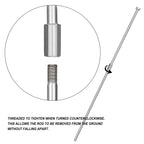 6 Pack Ground Earth Anchors with Drive Steel Stool, 30" Long x 1/8" Cable.