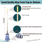 Midoneat Commercial Industrial Heavy Duty Mop with Long Handle,2packs