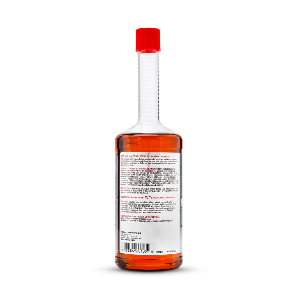 Red Line 60103 SI-1 Complete Fuel System Cleaner, Cleans and Prevents Corrosion in Fuel Systems, Cleans Injectors, Carburetors, Valve and Combustion Chamber Deposits - 15 Ounce (2 Pack)