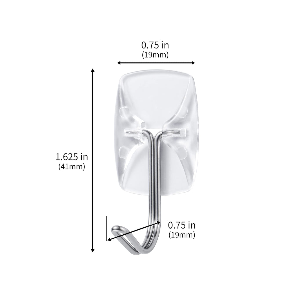 Clear Wall Hooks for Hanging, 100 Hooks+120 Strips, No Tools, Value Pack(S)