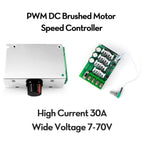 RioRand 7-70V PWM DC Motor Speed Controller 30A - Low Heat Aluminum Housing for Brushed DC Motors, DIY Projects & Small Electric Devices (Extra Fuse Included) 2PCS
