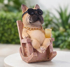 Solar French Bulldog Garden Statue Decor, Funny Frenchie Gifts, Fawn