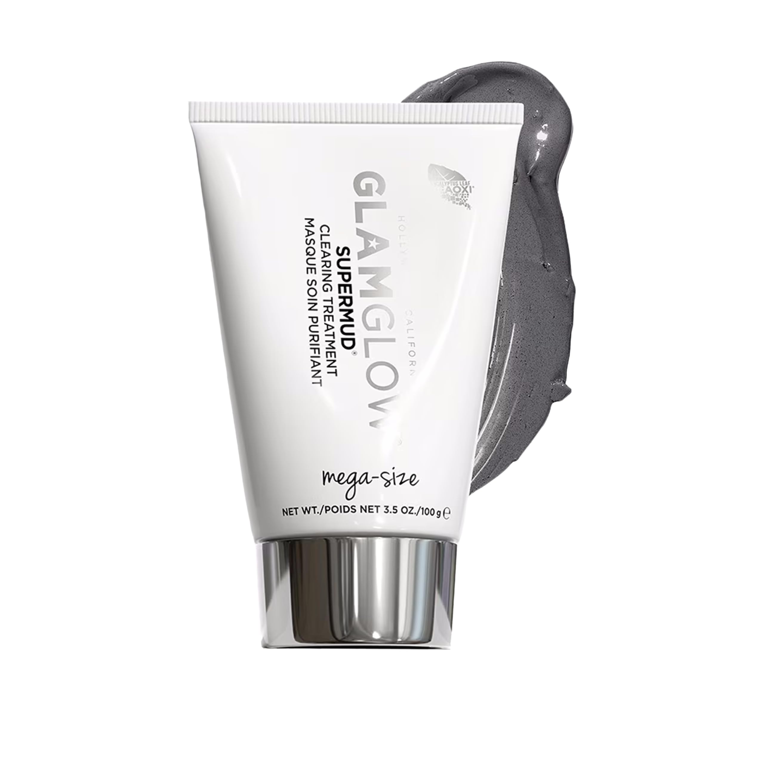 Glamglow SUPERMUD Instant Clearing Treatment Face Mask | Clearing Face Mask For Acne Prone Skin and Oiliness to help Minimize Pores | Activated Charcoal, BHA & AHAs, 3.5 Ounce
