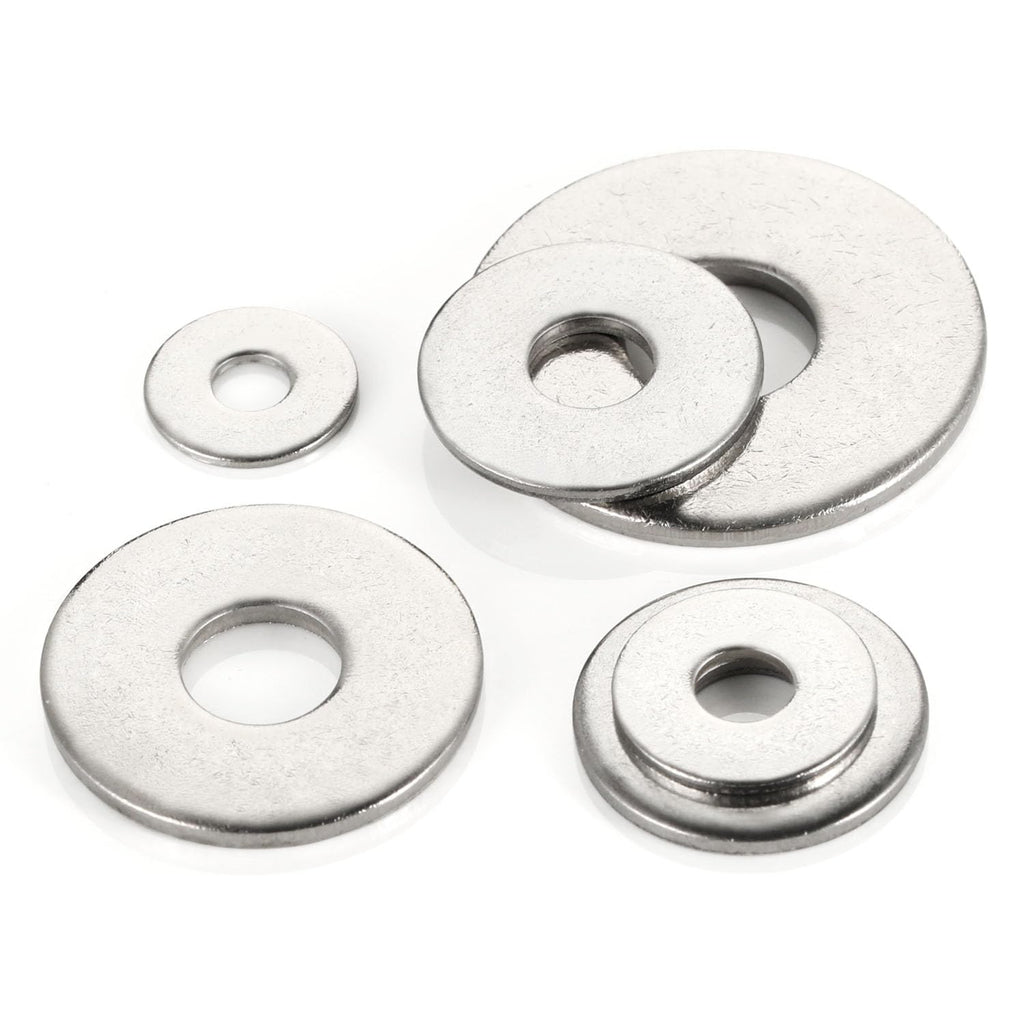 50 PCS 1/4" Stainless Flat Washers, 1" Outer Diameter, 18-8 (304) Stainless Steel Metal Washers for Screws and Bolts