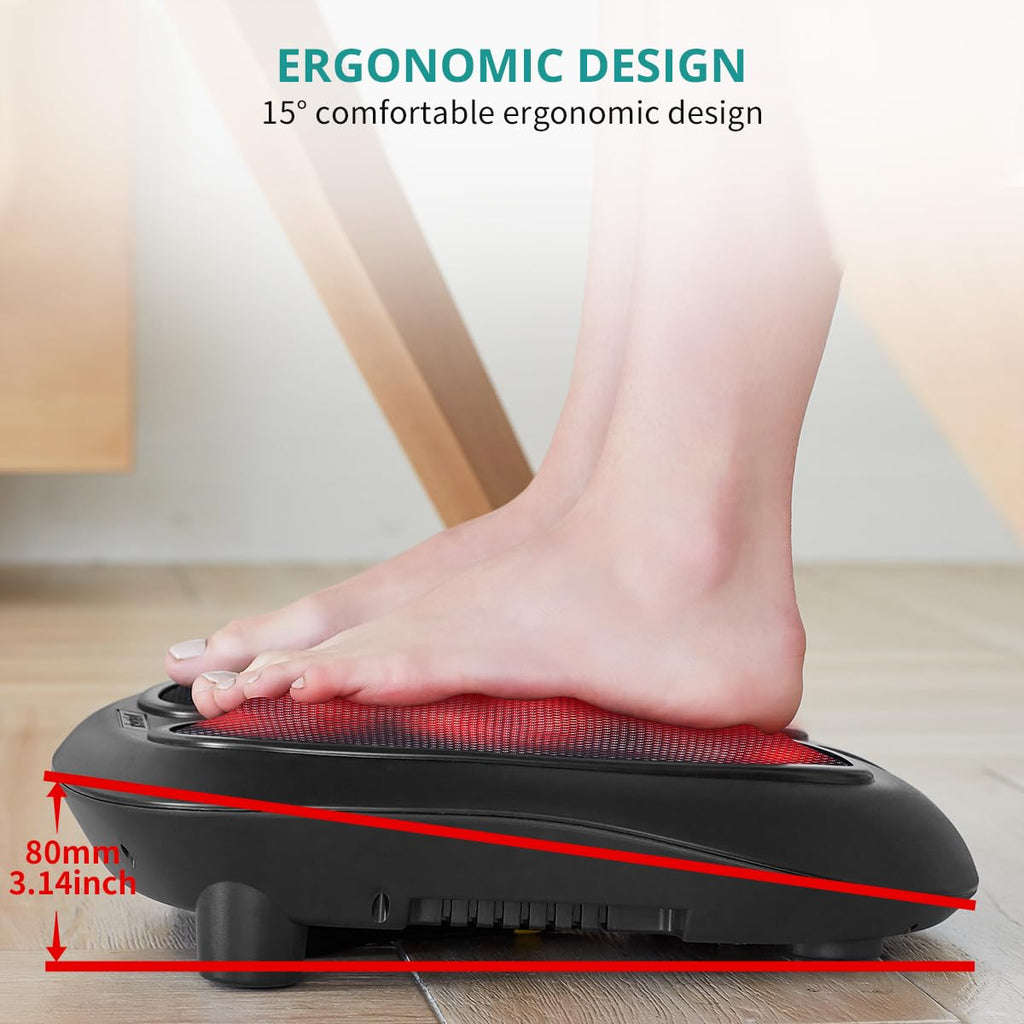 Nekteck Foot Massager with Heat, Shiatsu Heated Electric Kneading Foot Massager Machine for Neuropathy, Plantar Fasciitis, Feet Massage for Pain Relief, Circulation, Ideal Gifts for Man Woman Her Him