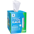 GLIMGLINT White Microfiber Cleaning Cloth, 100 Pack Cleaning Rags, Lint-Free, Ultra Absorbent Reusable Paper Towels for Home, Kitchen, Car, Garage or Shop, Dish Rags, 11" x 9"