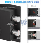 Small Safe for Home, 6.69"H Safe Box with Fireproof Waterproof Bag