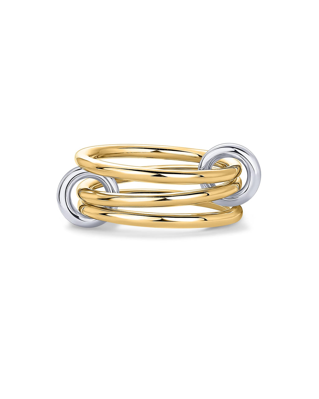 PAVOI Two-Toned Interlocked Statement Ring - White & Yellow