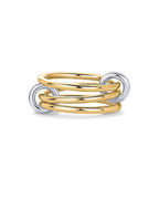 PAVOI Two-Toned Interlocked Statement Ring - White & Yellow
