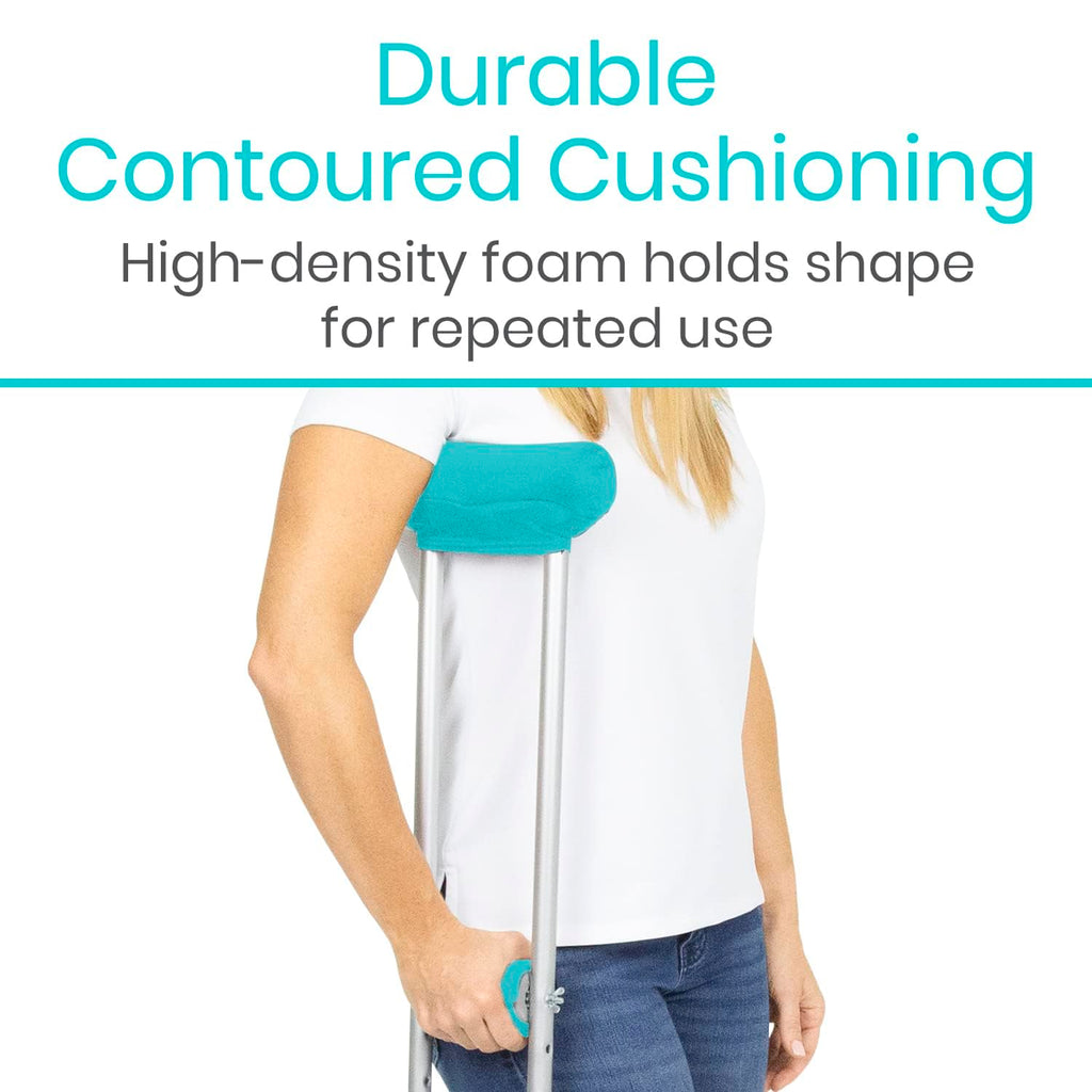 Vive Premium Crutch Pads & Hand Grips - Comfortable, Breathable, Machine Washable Padding - Moisture Wicking & Odor Reducing Pillow Accessory Covers for Adult & Youth Walking Crutches