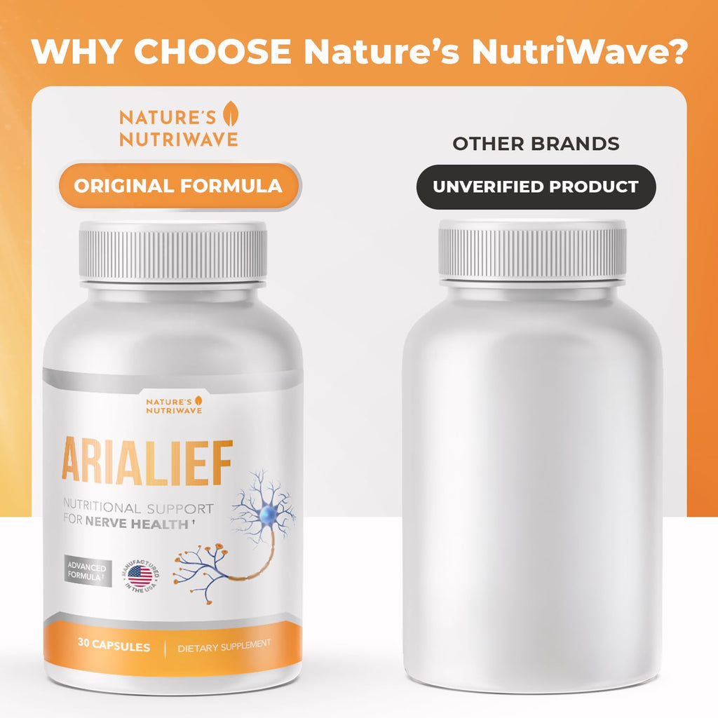Nature’s NutriWave Arialief – Natural Supplement for Overall Wellness and Comfort – Made in USA, Non-GMO, Easy to Take, 30 Capsules, 6 Month Supply