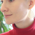Gold Tone Teardrop Earrings for Women - Boho Simple Filigree Leaf Dangles