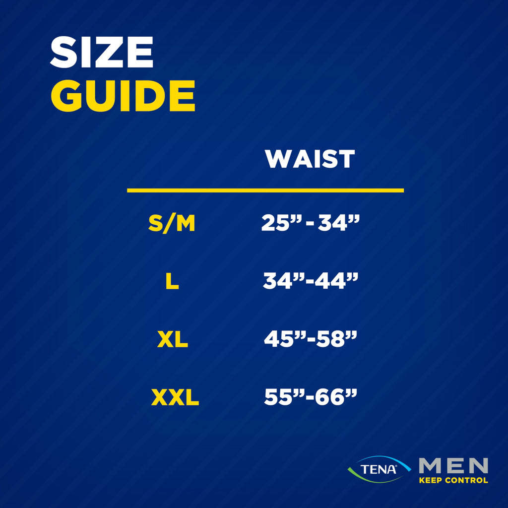 Tena Protective Adult Incontinence Underwear for Men, Maximum, S/M, 80 Count (Waist Size 25in-34in)