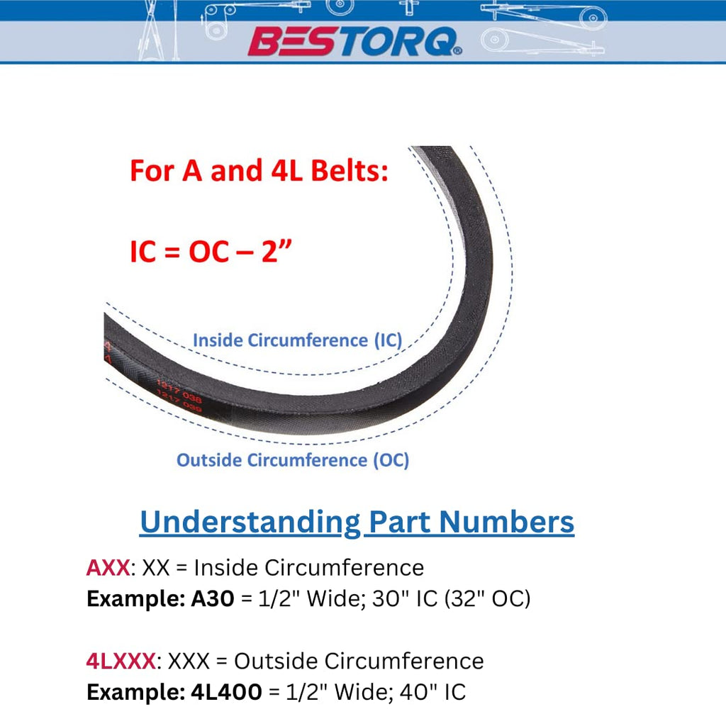 BESTORQ A159 V-Belt, Classic Wrapped Rubber X3 V-Belt, Black, 161" Outside Circumference x .51" Width x .34" Height, Pack of 1